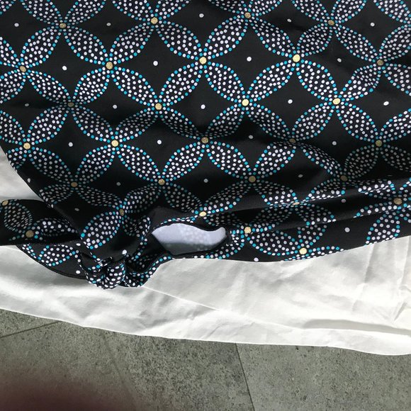 PLUS 24W swimsuit blue black print one pc NEW - Picture 2 of 6